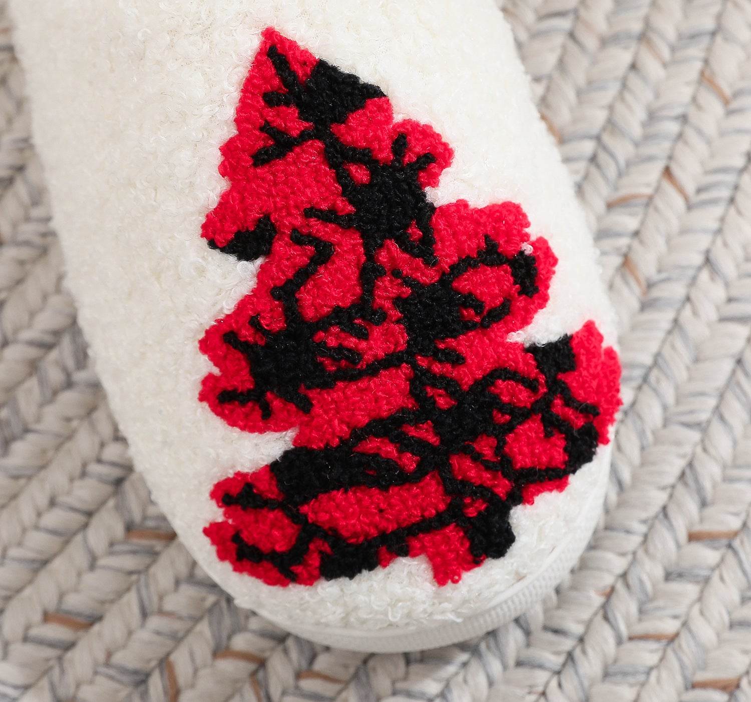 Christmas Tree Home Slippers Fashion Non-slip Floor Bedroom Slipper For Women Fuzzy House Shoes Winter - Mubimart