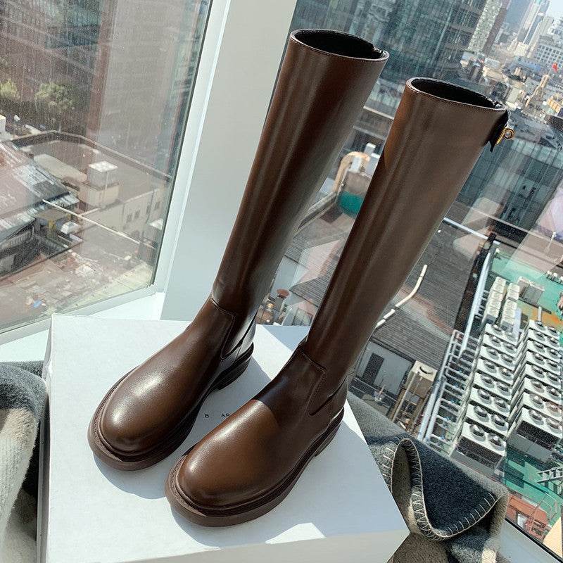 Tall Tube Knight Boots Female Autumn Winter - Mubimart