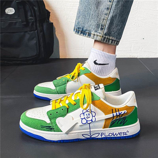 Mens Fashionable And Versatile Graffiti Shoes - Mubimart