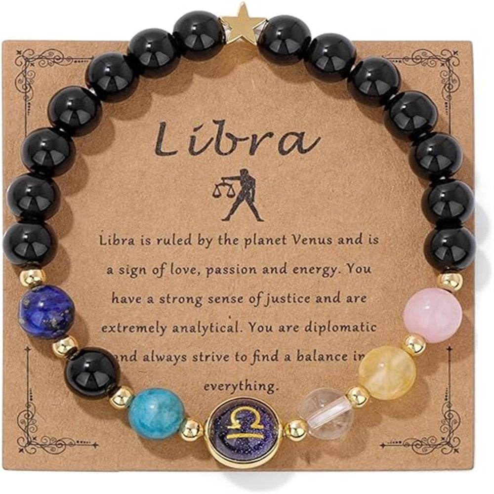 12 Constellation Beaded Bracelet Men And Women Natural Stone - Mubimart