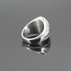 Modemerk Hip Hop Cool Retro Titanium Stalen Ring Voor Mannen