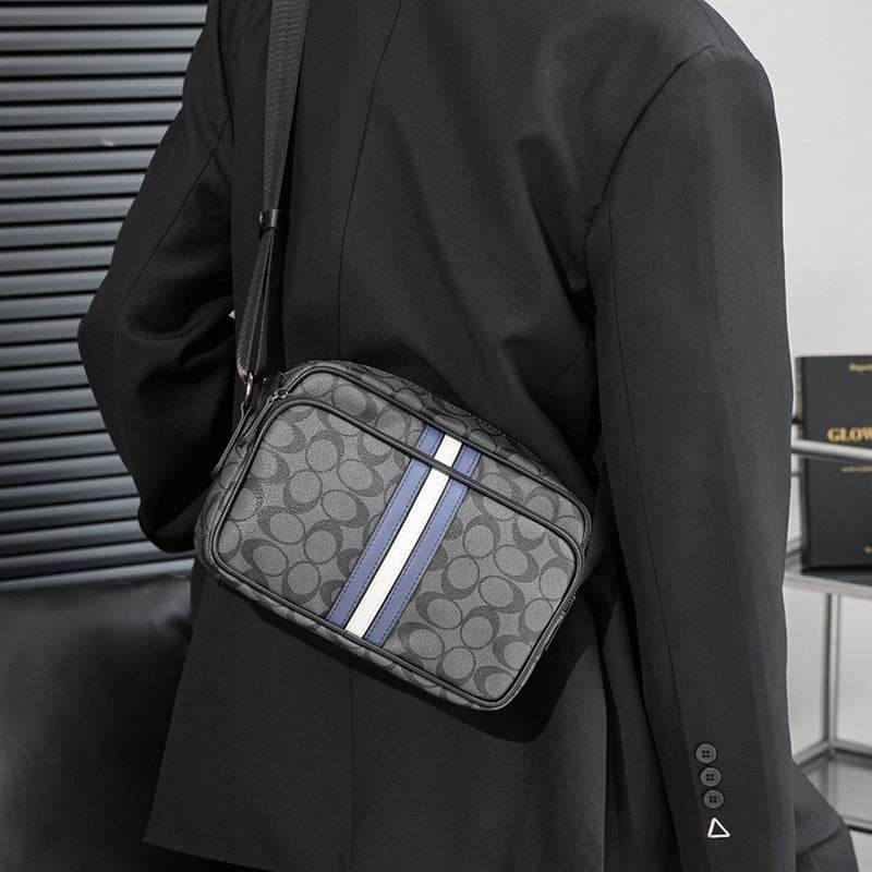 Mens Fashion Casual Letter Small Square Bag - Mubimart