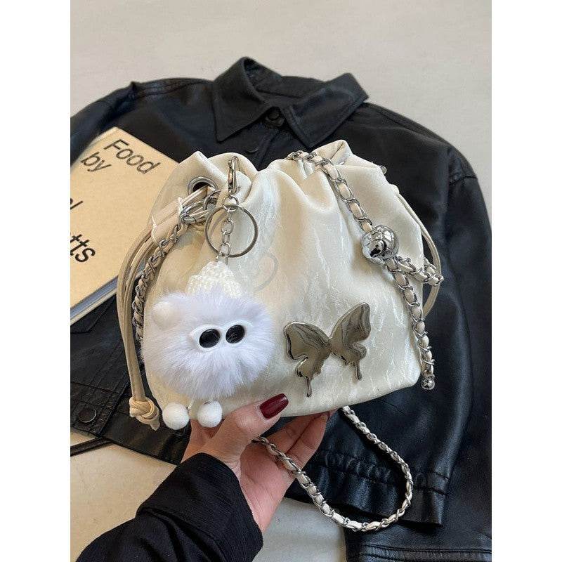 Designer Chain Crossbody Fashion Bucket Bag - Mubimart