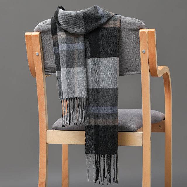 Mens And Girls Neckwear Cashmere Check Childrens Scarf - Mubimart