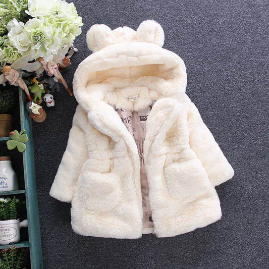 A girl's fur coat for autumn and winter - Mubimart