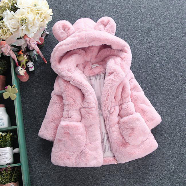 A girl's fur coat for autumn and winter - Mubimart -  