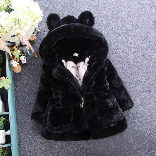 A girl's fur coat for autumn and winter - Mubimart
