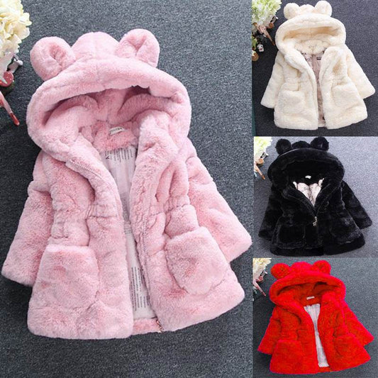 A girl's fur coat for autumn and winter - Mubimart