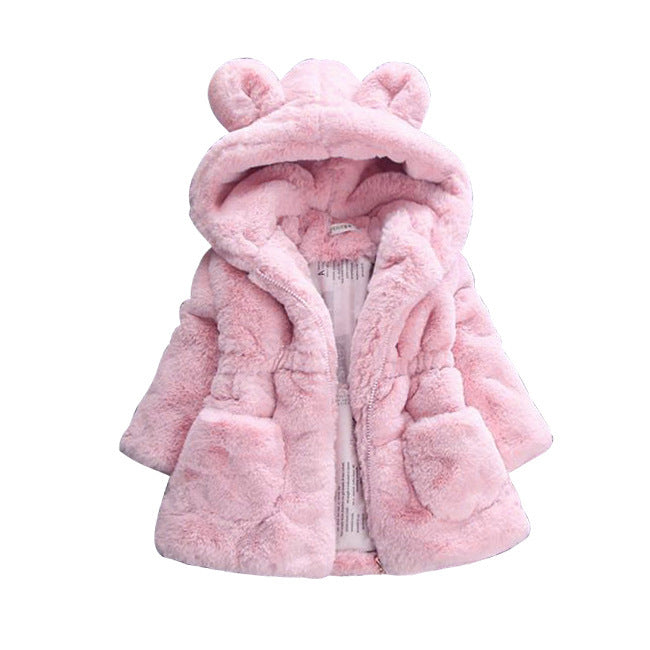 A girl's fur coat for autumn and winter - Mubimart -  