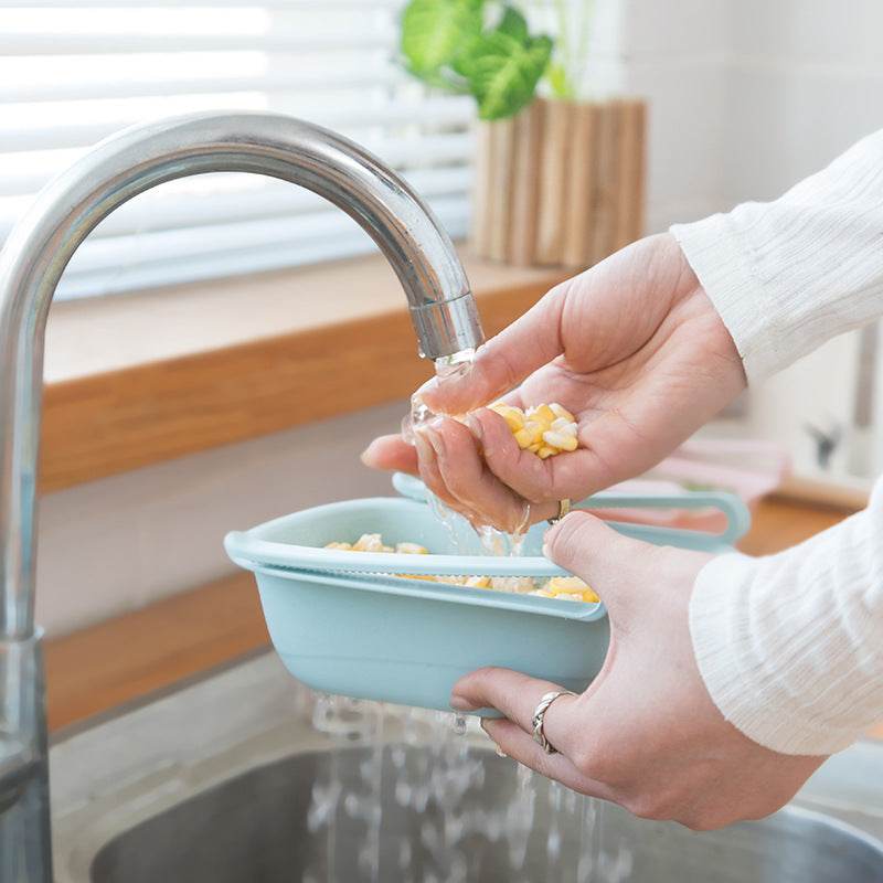 A3016 Kitchen Plastic Drainage Basket Fruit Basket Multifunctional Vegetable Washing Basket Drainer Refrigerator Storage Basket - Mubimart