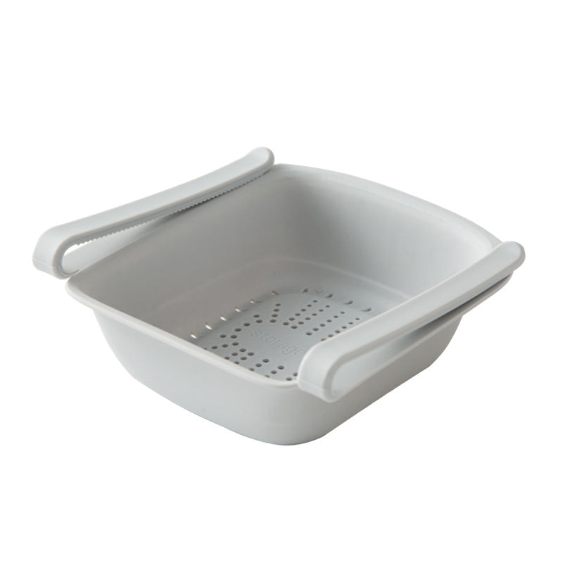 A3016 Kitchen Plastic Drainage Basket Fruit Basket Multifunctional Vegetable Washing Basket Drainer Refrigerator Storage Basket - Mubimart -  