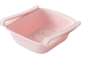 A3016 Kitchen Plastic Drainage Basket Fruit Basket Multifunctional Vegetable Washing Basket Drainer Refrigerator Storage Basket - Mubimart -  