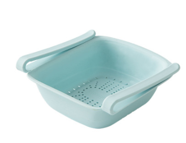 A3016 Kitchen Plastic Drainage Basket Fruit Basket Multifunctional Vegetable Washing Basket Drainer Refrigerator Storage Basket - Mubimart -  