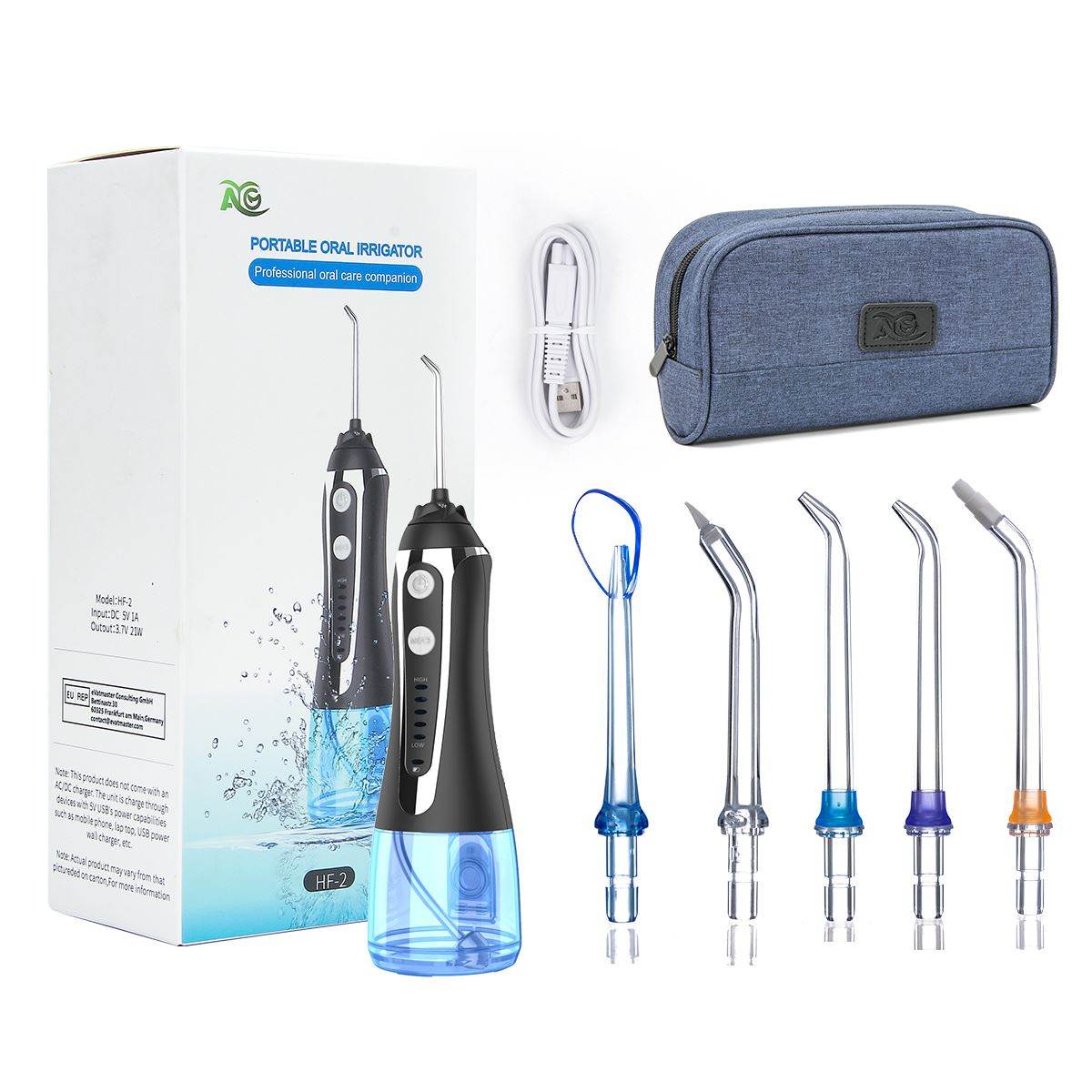 AG Portable Oral Irrigator Usb Rechargeable Water Flosser De - Mubimart
