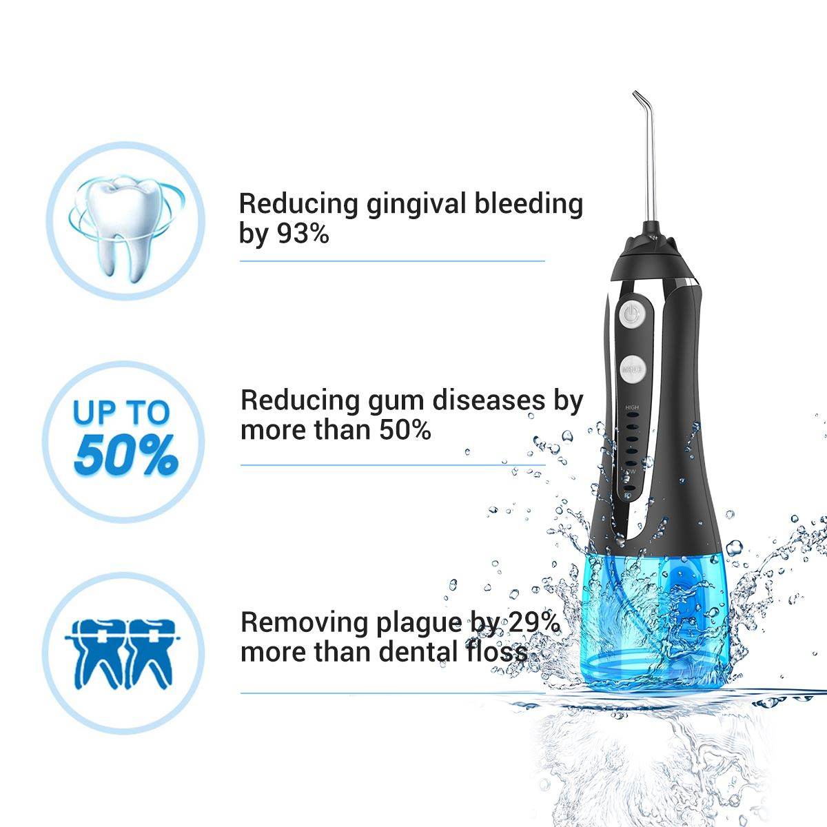 AG Portable Oral Irrigator Usb Rechargeable Water Flosser De - Mubimart