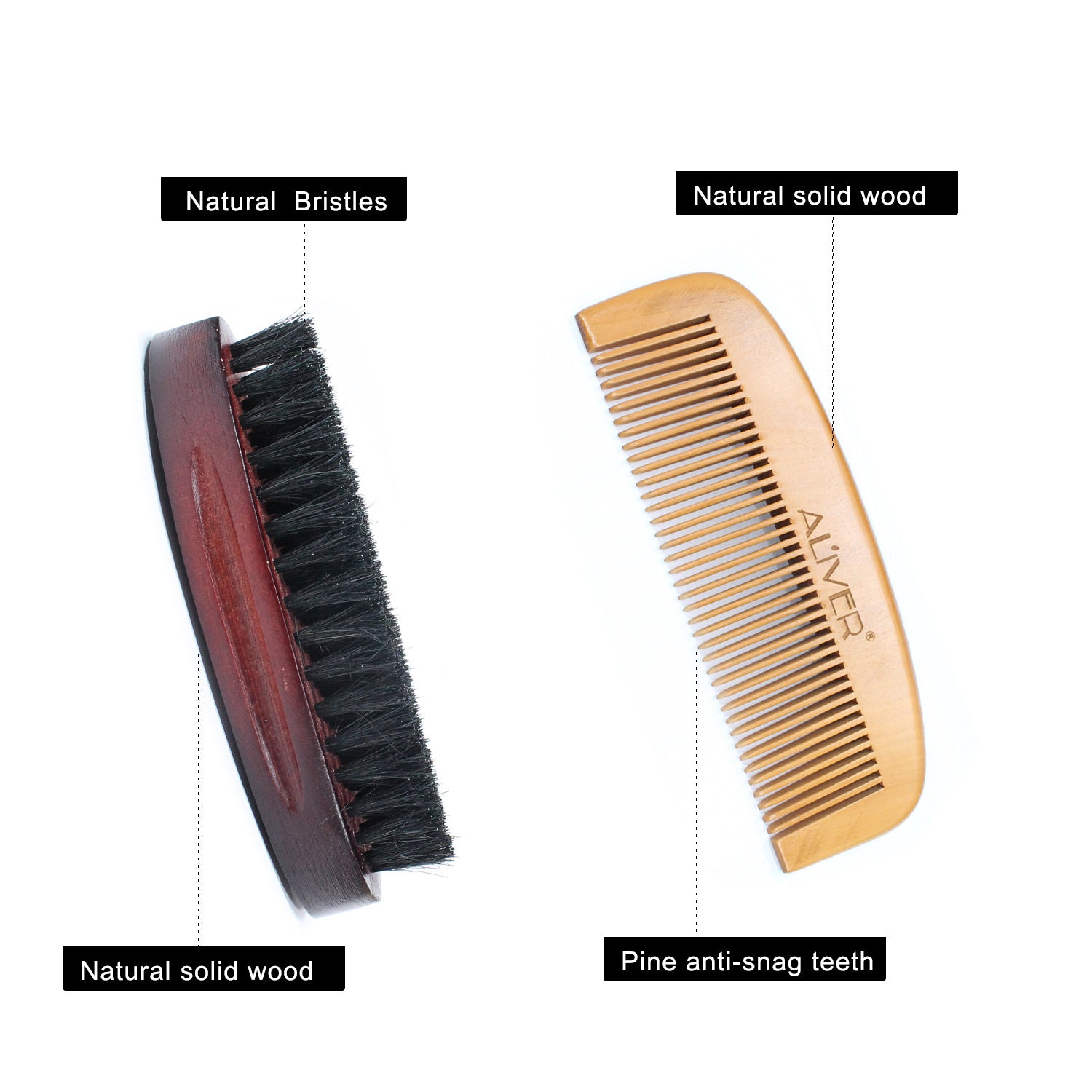 ALIVER men's beard portable styling comb beard comb brush cream oil beard water suit - Mubimart -  