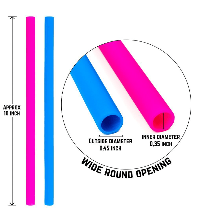 AWESOME REUSABLE RAINBOW SILICONE STRAWS (PACK OF 6 + CLEANING BRUSH) - Mubimart