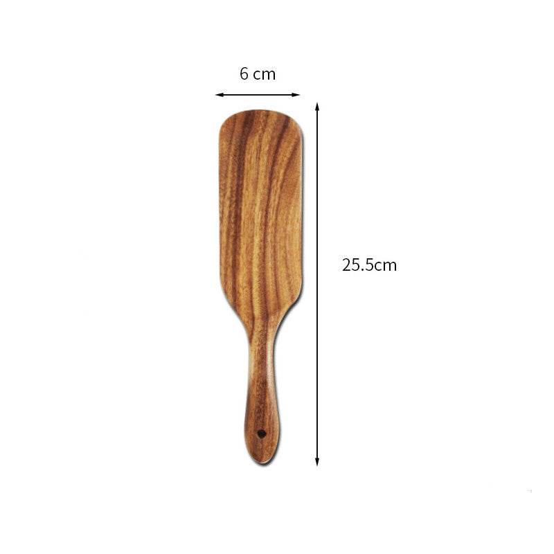 Acacia Long-Handled Spatula Spatula Mixing Cooking Spatula Cross-Border Teak Kitchenware Set - Mubimart