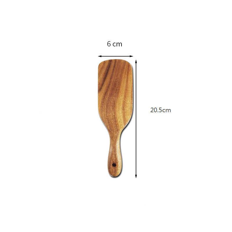 Acacia Long-Handled Spatula Spatula Mixing Cooking Spatula Cross-Border Teak Kitchenware Set - Mubimart