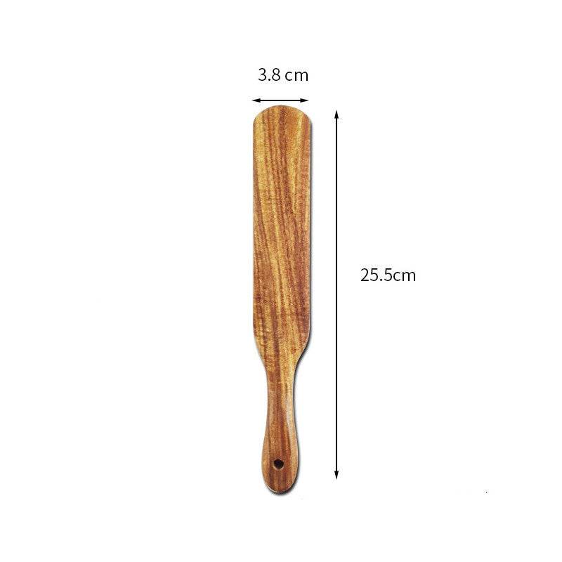 Acacia Long-Handled Spatula Spatula Mixing Cooking Spatula Cross-Border Teak Kitchenware Set - Mubimart