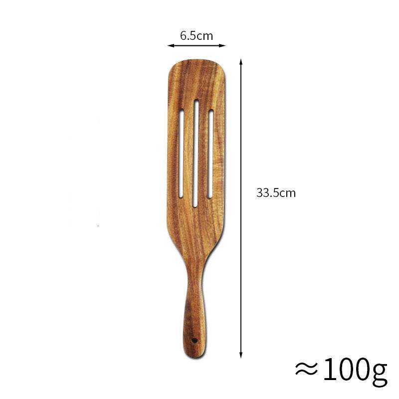 Acacia Long-Handled Spatula Spatula Mixing Cooking Spatula Cross-Border Teak Kitchenware Set - Mubimart