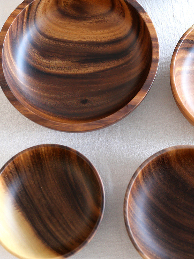 Acacia wooden bowl wooden tableware - Mubimart -  