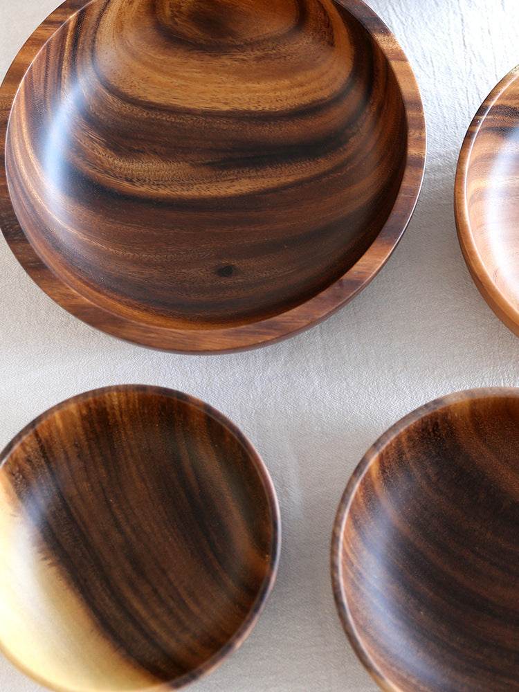 Acacia wooden bowl wooden tableware - Mubimart