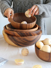 Acacia wooden bowl wooden tableware - Mubimart - Wooden Bowl 