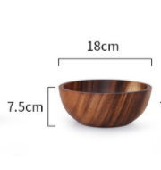 Acacia wooden bowl wooden tableware - Mubimart -  