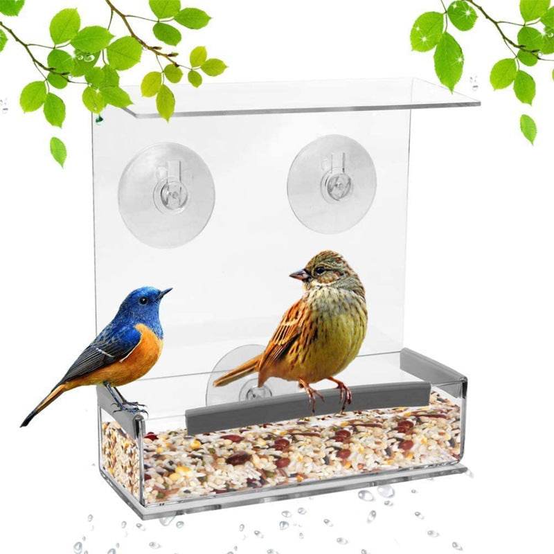 Acrylic Bird Feeder Pet Bird Cage Outdoor Hummingbird Feeder - Mubimart
