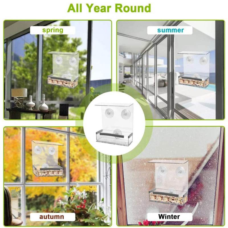 Acrylic Bird Feeder Pet Bird Cage Outdoor Hummingbird Feeder - Mubimart
