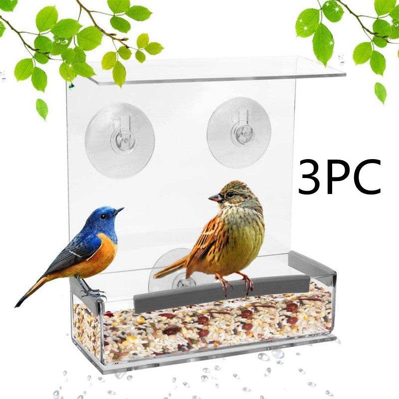 Acrylic Bird Feeder Pet Bird Cage Outdoor Hummingbird Feeder - Mubimart