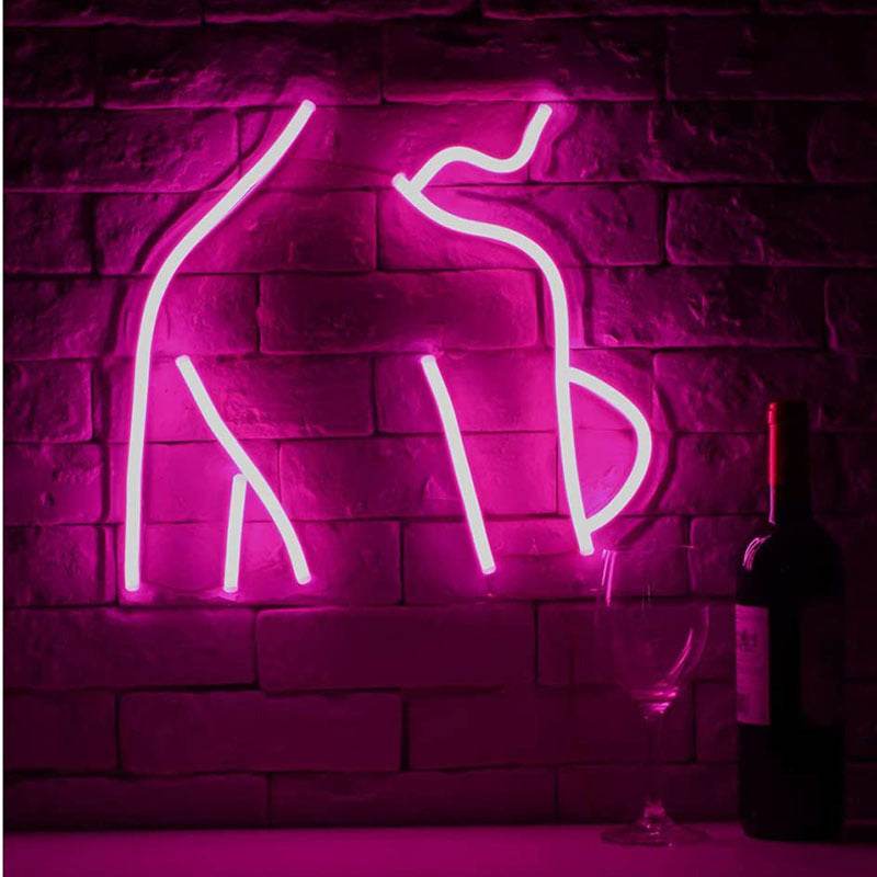 Acrylic Lady LED Neon Sign Lights Wall Hanging Bar Decor Artwork Night Light Neon Bulbs Lamp Bedroom Decoration Lighting - Mubimart