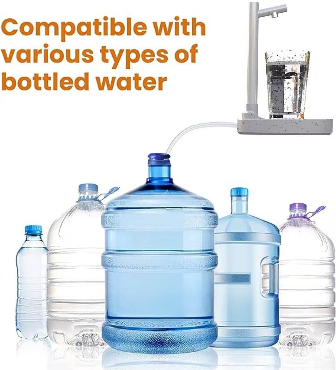 Added Extension Tupe Water Dispenser Automatic Water Bottle Desktop Rechargeable Water Dispenser With Stand - Mubimart
