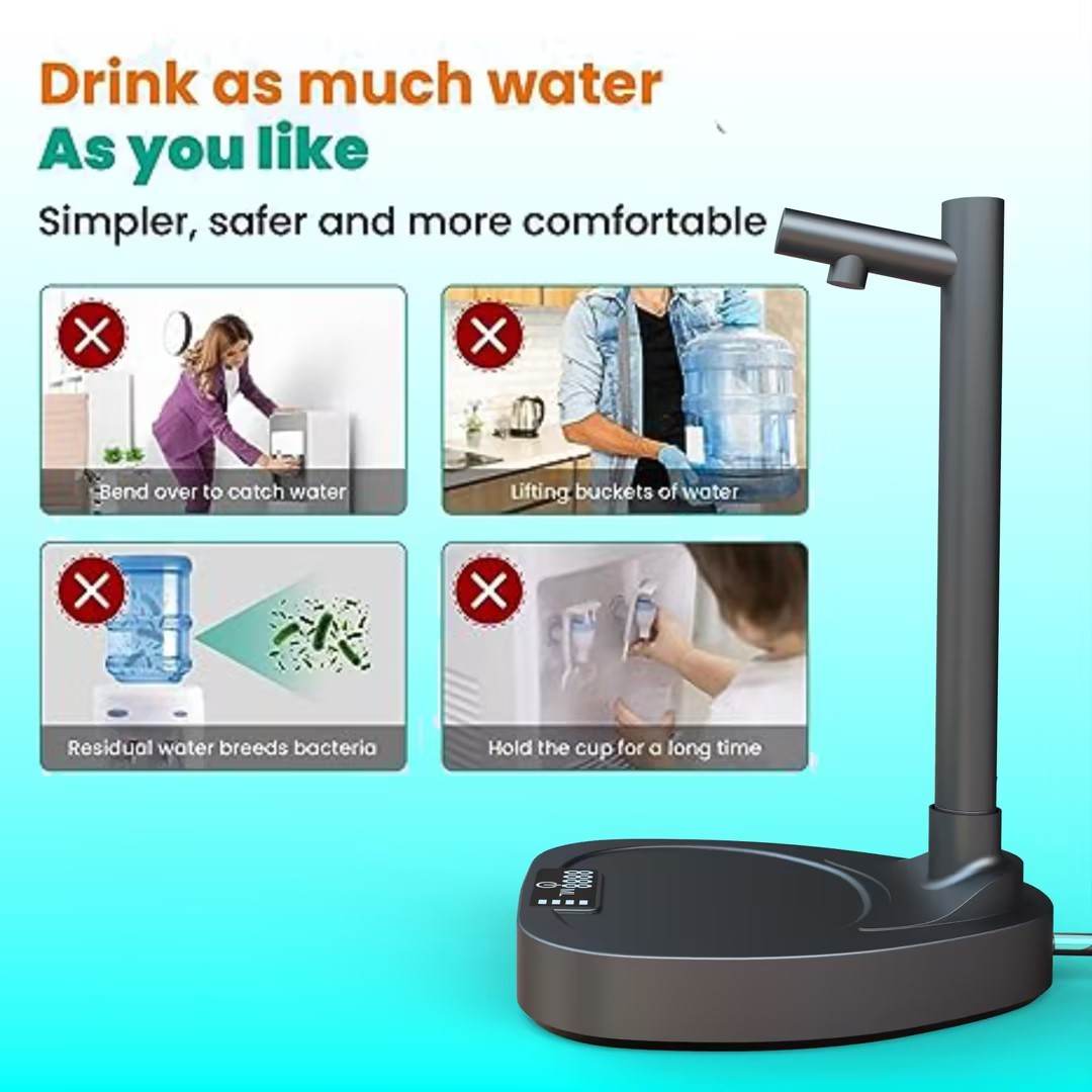 Added Extension Tupe Water Dispenser Automatic Water Bottle Desktop Rechargeable Water Dispenser With Stand - Mubimart