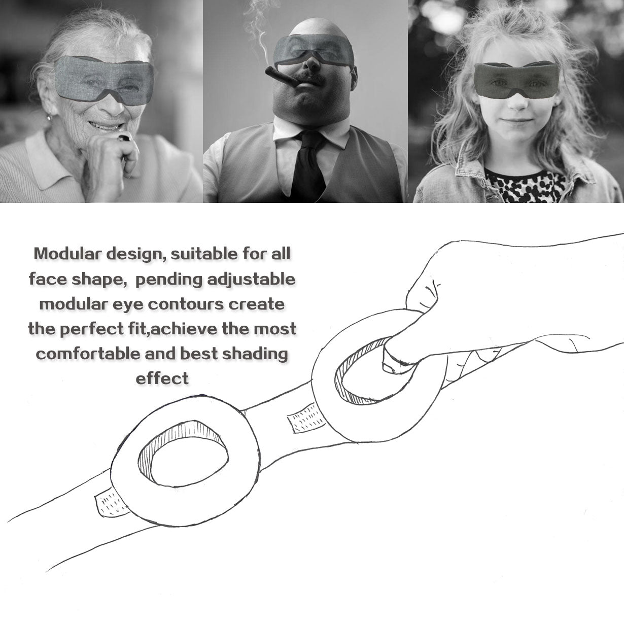 Adjustable 3D eye mask - Mubimart -  