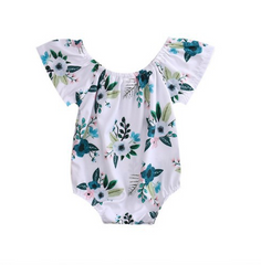 Adorable Newborn Baby Girl Flower Trumpet Sleeves Romper Jumpsuit Sunsuit Outfits 0-24M - Mubimart - Baby Cloth 