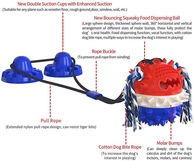 Aggressive Chew Dog Toy Large Dog Interactive Toy Aggressive Chew Dog Indestructible Toy Suction Cup - Mubimart
