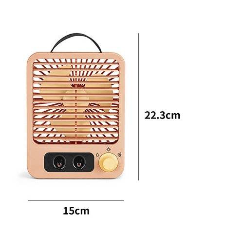Air Cooler Fan Mini Fan With Lights Spray Humidifier Desktop Air Conditioner USB Rechargeable Cooling Atomizer Fans Purifier Portable Air Cooler - Mubimart