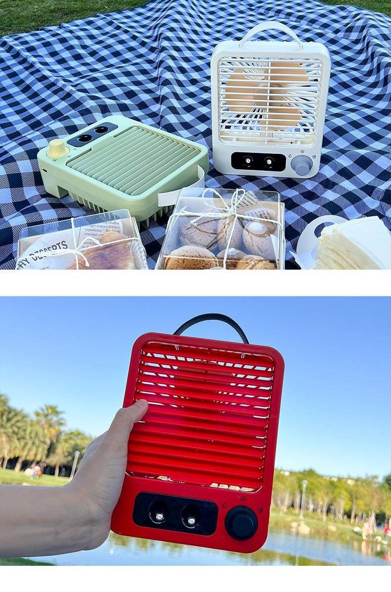 Air Cooler Fan Mini Fan With Lights Spray Humidifier Desktop Air Conditioner USB Rechargeable Cooling Atomizer Fans Purifier Portable Air Cooler - Mubimart