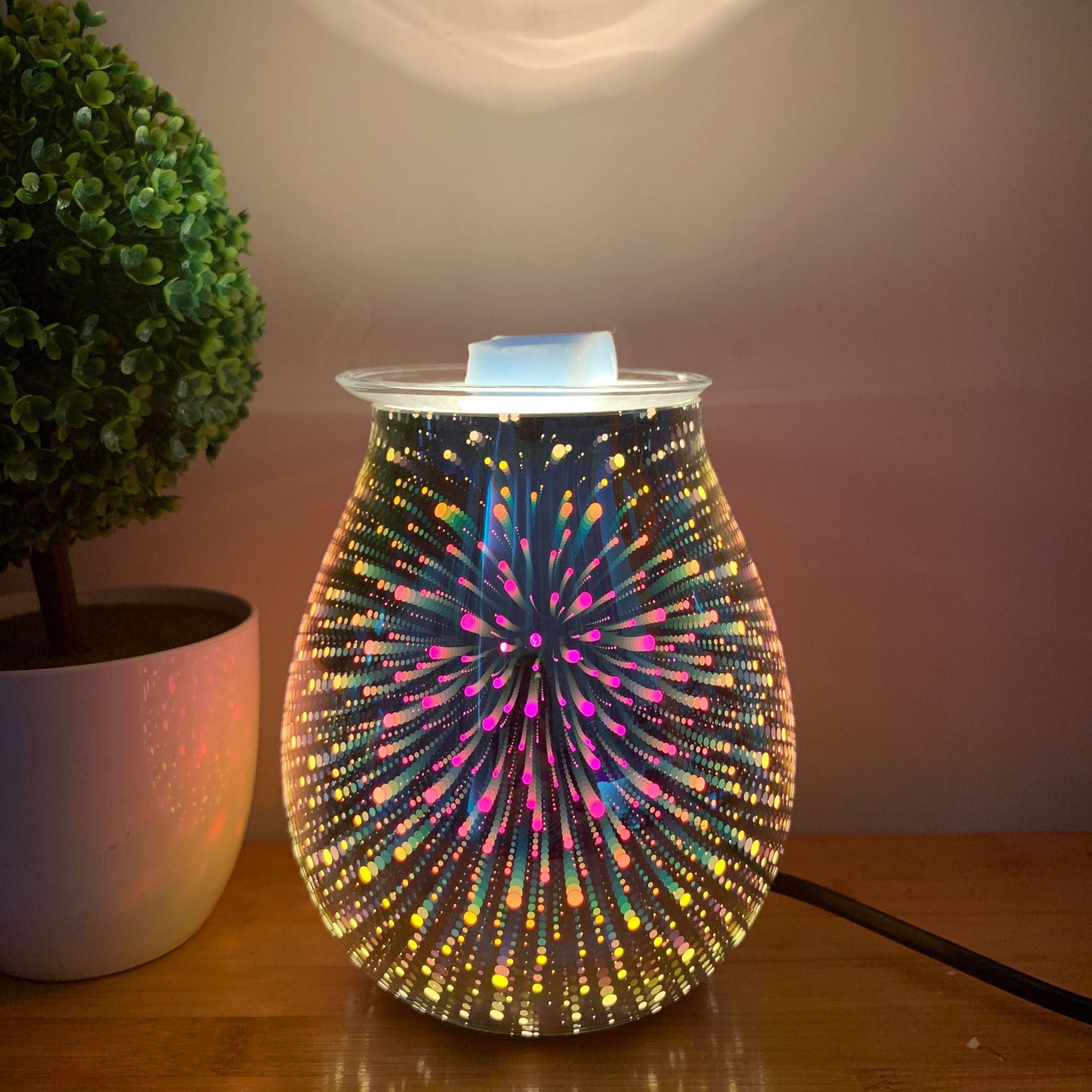 Air Humidifier  Fireworks Cool Home Mist Humidifier Aroma Diffuser Glass Vase Mist Maker - Mubimart -  