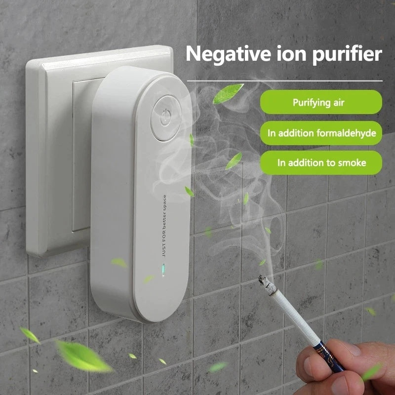 Air Purifier Anion, Mini Portable Air Purification Air Freshener Ionizer Cleaner Dust Cigarette Smoke Remover Toilet Deodorant - Mubimart - Air Ionizers 