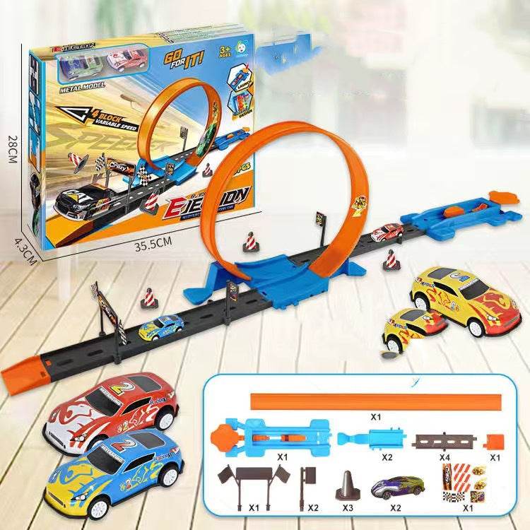 Alloy Racing Track Catapult Car Boy Car Track Kids Toy - Mubimart