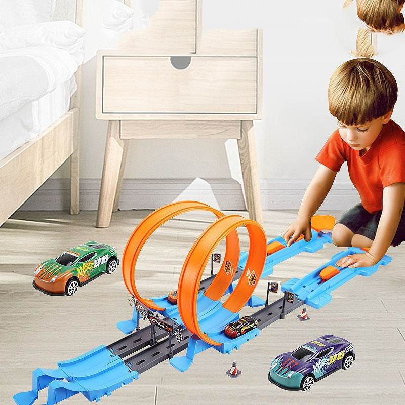 Alloy Racing Track Catapult Car Boy Car Track Kids Toy - Mubimart