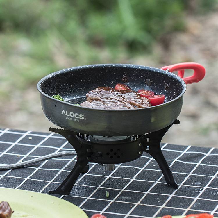 Alocs Medical Stone Color Non-stick Pan Household Outdoor Folding Small Single Pan Frying Pan Non-stick Pan Frying Pan - Mubimart - Cast Iron Pans 