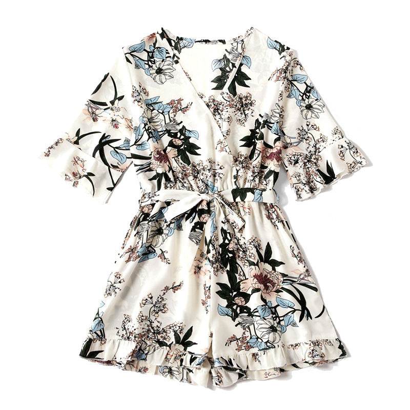 Amazon Sexy Print Top Jumpsuit Jumpsuit Parent-Child Skirt Female Spot Mother Daughter Baby - Mubimart