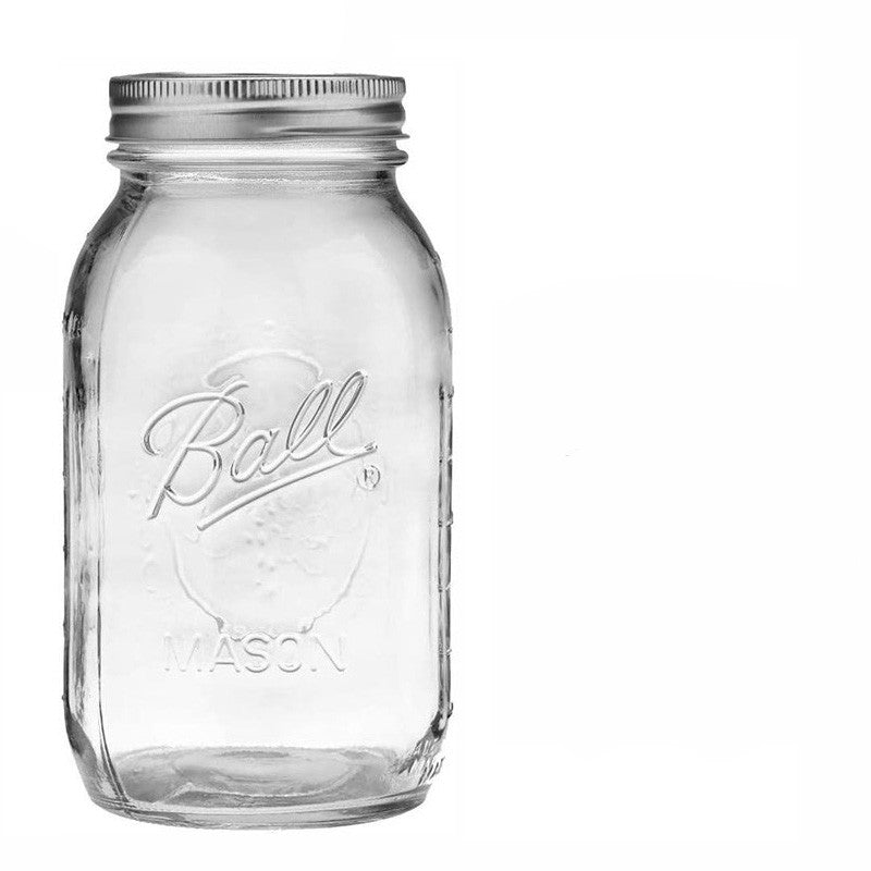 American Mason Jar Glass Transparent Sealed Milk Shake Salad Jar Oatmeal Breakfast Cup - Mubimart -  