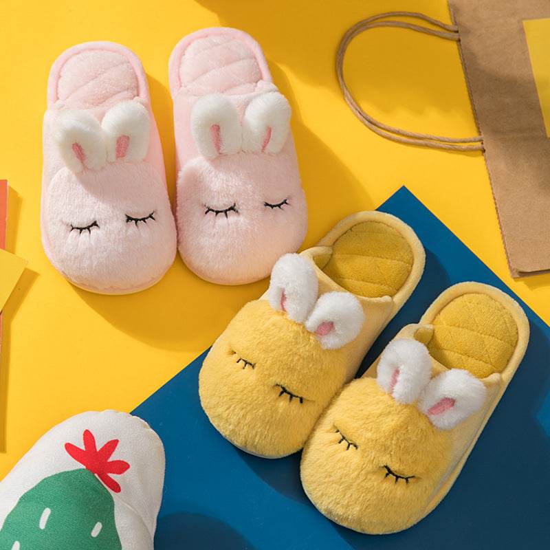 Animal Boys and Girls Indoor Furry Slippers Home Furry Children's Cotton Slippers - Mubimart