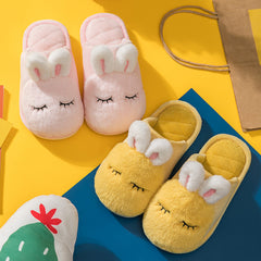 Animal Boys and Girls Indoor Furry Slippers Home Furry Children's Cotton Slippers - Mubimart - Baby Shoes 