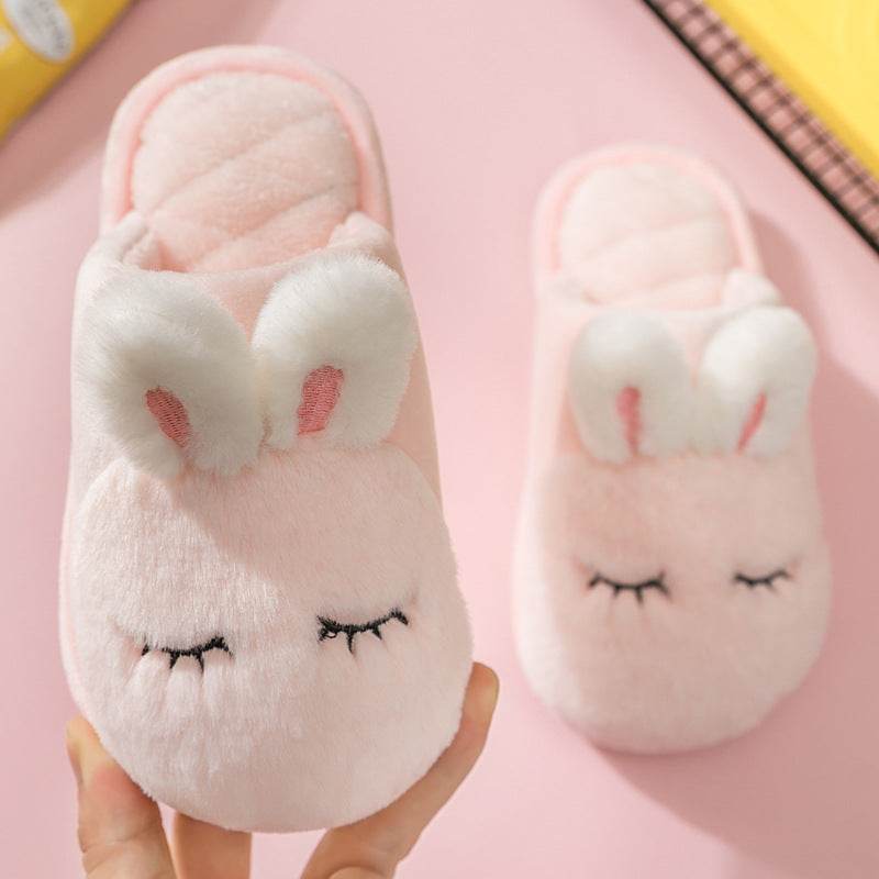 Animal Boys and Girls Indoor Furry Slippers Home Furry Children's Cotton Slippers - Mubimart